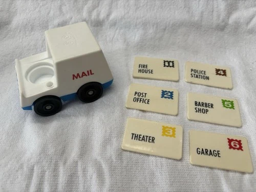 Fisher-Price Little People Vintage Mail Carrier and 6 Mail Pieces From 1973 Set