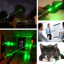 Flashlight Green Rechargeable LaserPointer Adjustable Focus Cat Toy Teacher Tool