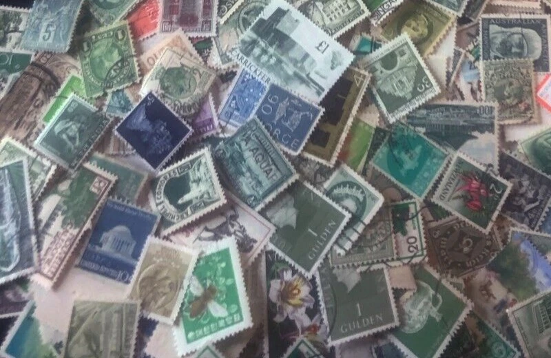 Lote de colecciones de estampillas en todo el mundo fuera de papel 2,8 oz (80 g) mezcla Kiloware ZAYIX Foto 4 de 4