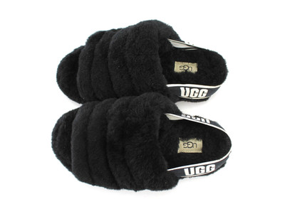 UGG  Fluff Yeah Gr.38 Damen Sandalen Slipper Lammfell Schwarz  TOP  P 489