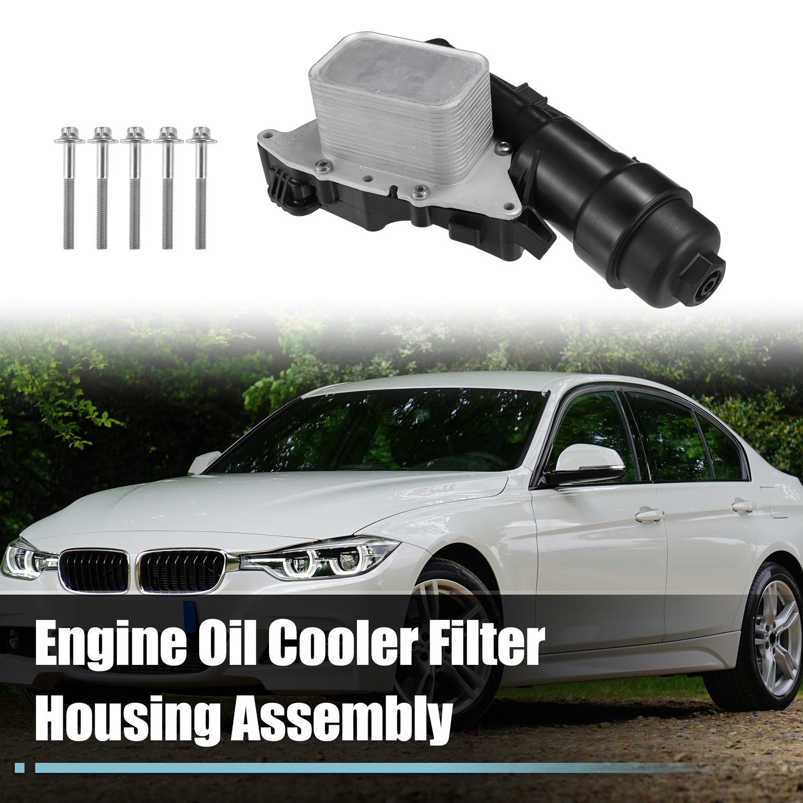 1 Set Engine Oil Cooler Oil Filter for BMW I8 2014-2020 No.11428585235 Black