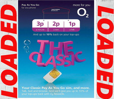 Official O2 Classic Pay As You Go SIM Card – Standard/Micro/Nano LOADED £10 CRED