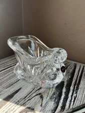 Vintage 24% Lead Crystal Santa Sleigh Centerpiece Candy Dish - Heavy!