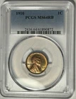 1910 LINCOLN CENT PCGS MS 64 RB