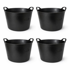 4 x 42L Flexible Tubs Heavy Duty Builders Rubble Mixing Garden Flexi Buckets