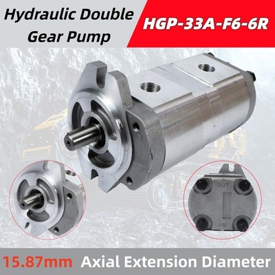 HGP-33A-F6-6R Hydraulic Pressure Tandem Double Gear Pump 15.87mmd Shaft SAE-2B