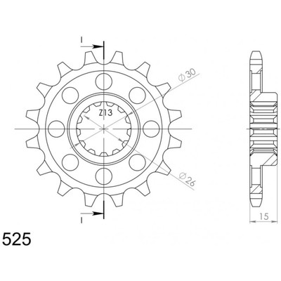 Supersprox Ritzel 525 - 15Z langlebigem SCM-435 Stahl passend für: Motorräder BM