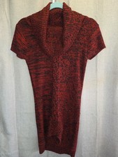 Red Paint cowl-neck sweater dress in red and black Sz M