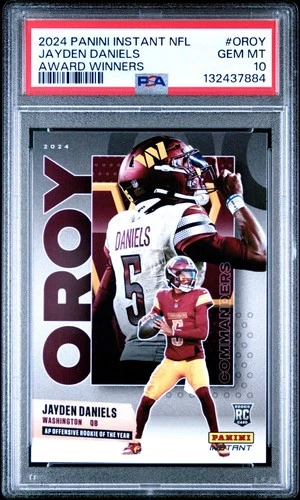 132437884 Jayden Daniels 2024 Panini Instant #OROY Award Winners RC PSA 10