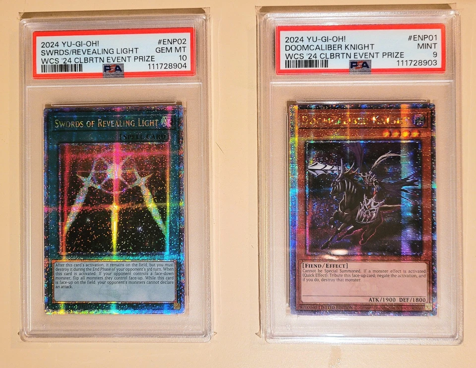 Yugioh 2024 WCS QCR Swords/Revealing Light & Doomcaliber Knight PSA Graded - Image 3 of 4