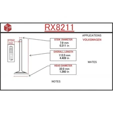 ITM Engine Components RX8211 Engine Exhaust Valve