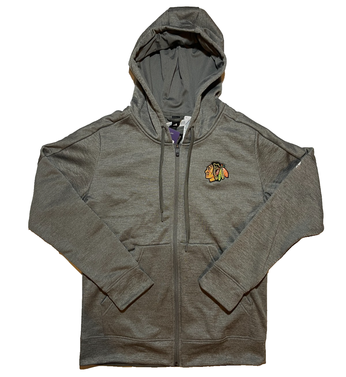 Adidas Chicago Blackhawks Full-Zip Hoodie Women's Medium Gray