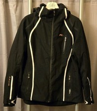 Kjus Softshell Women's Performance Black White Reflective Ski Jacket Sz 16