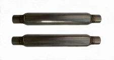 2.25" In / Out Universal Glass Pack Exhaust Resonator Muffler 23"L Pair of 2