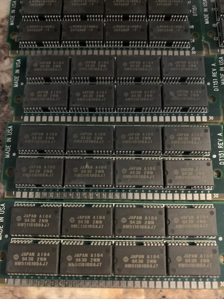 12x 30-Pin 150ns SIMM Non-Parity Vintage Computer RAM Memory Apple Atari PC - Image 2 of 4