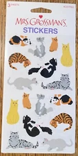 RARE Mrs Grossman's Cats Kitty Kittens Pets 3 Sheets Scrapbook Stickers Made USA