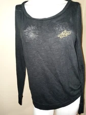 Victoria's Secret Lounge Pajama S Black Lightweight Round Neck Henley Top Shirt