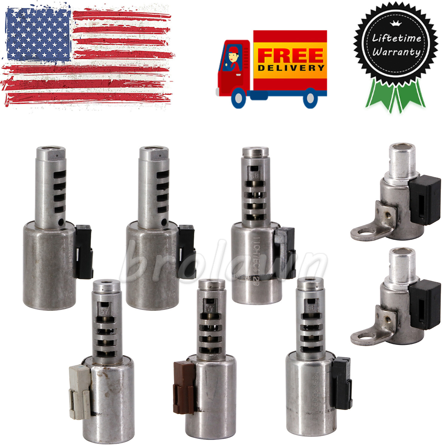 Set of 8 OEM Transmission Solenoid TF80SC For 2001-2011 Volvo Peugeot Saab