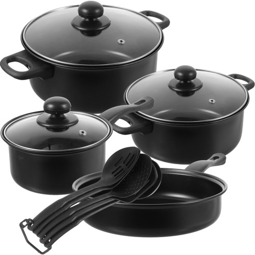 7 Pcs Cooking Pots Cast Iron Pan Sevenpiece Set of Soup and Woks