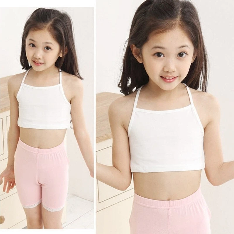 Girls Kids Training Bras Hipster Crop Top Underwear Bra Camisole Sports Vest