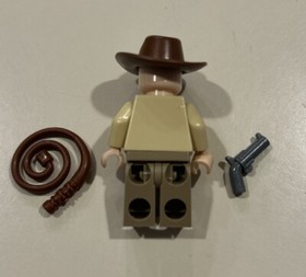 Lego Minifigure Indiana Jones Open Shirt 7195 With Whip & Gun