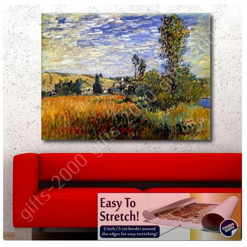 Landscape Vetheuil by Claude Monet | Canvas (Rolled) | Wall art giclee HD - Picture 4 of 21