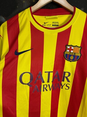 Nike FC Barcelona 2013/2014 Away Football Soccer Jersey Long