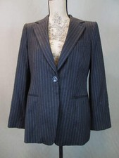 Giorgio Armani Black Label Dark Grey Pinstripe Jacket Blazer IT42 US 8-10