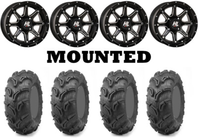 Kit 4 Maxxis Zilla Tires 28x10-12 on High Lifter HL4 Black Wheels H700