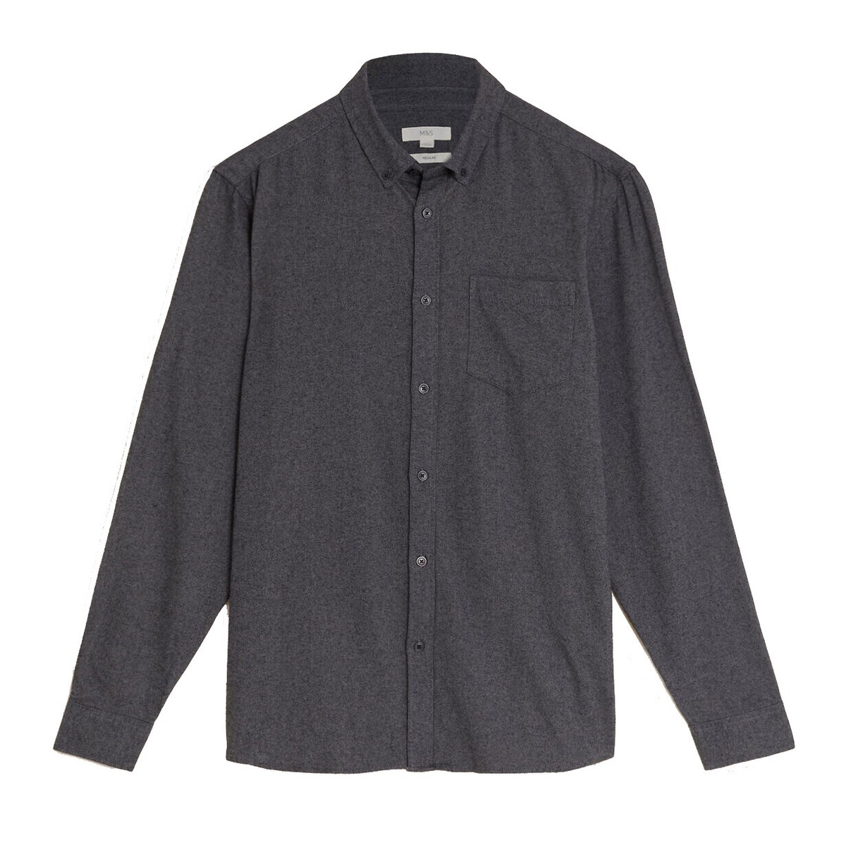 Mens Dark Grey Shirt New Pure Cotton Casual Long Sleeve Top - Ex Famous  Store | eBay