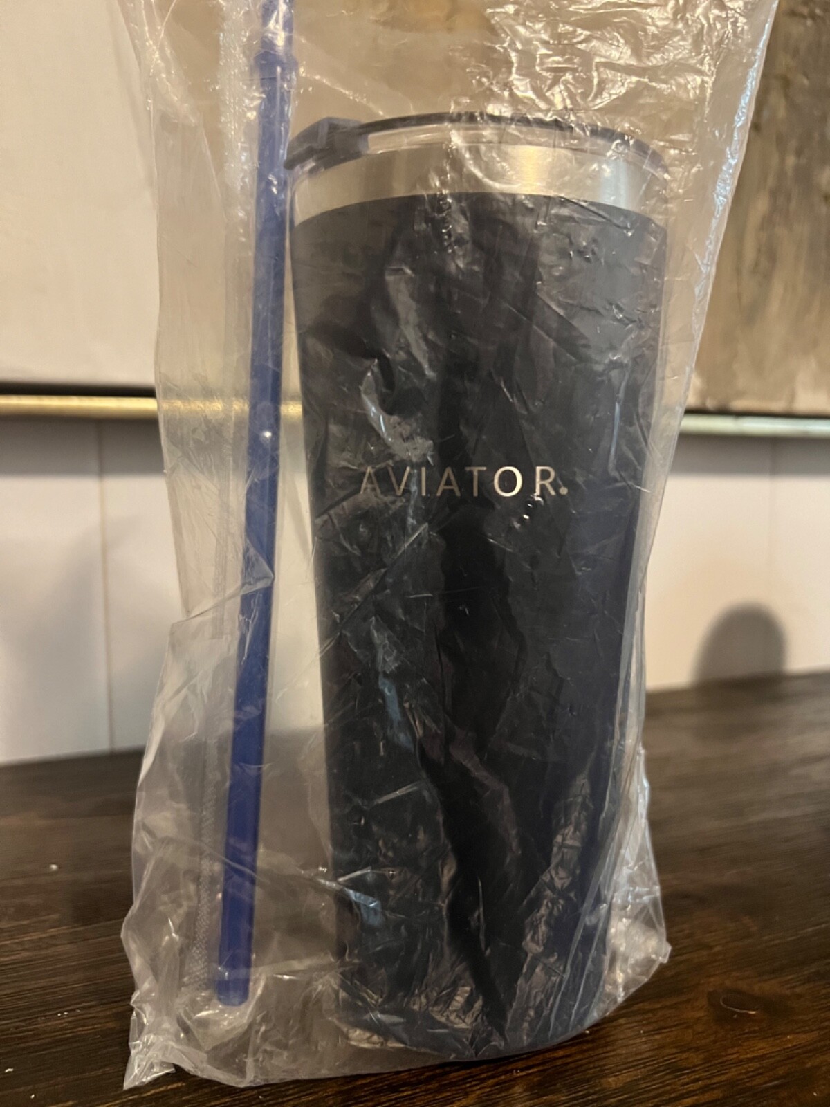 Aviator Blue Stainless Steel Classic Tumbler with straw