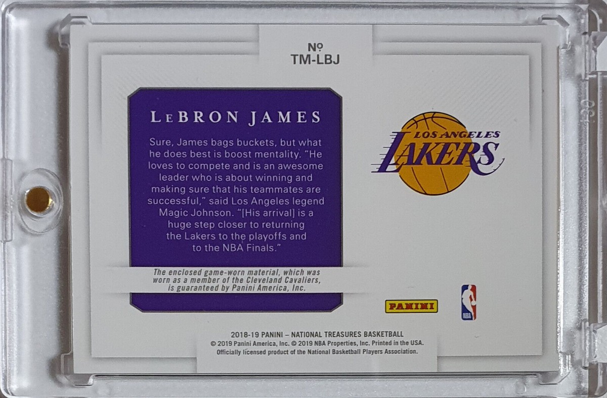 Lebron James 実使用ジャージカード 高級 99枚限定 2018 Panini National Treasures LeBron James #PATCH /99 Game