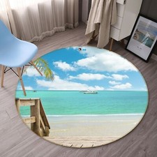 3D Beach Sea Coconut Tree NAO4171 Game Rug Mat Elegant Photo Carpet Mat Fay