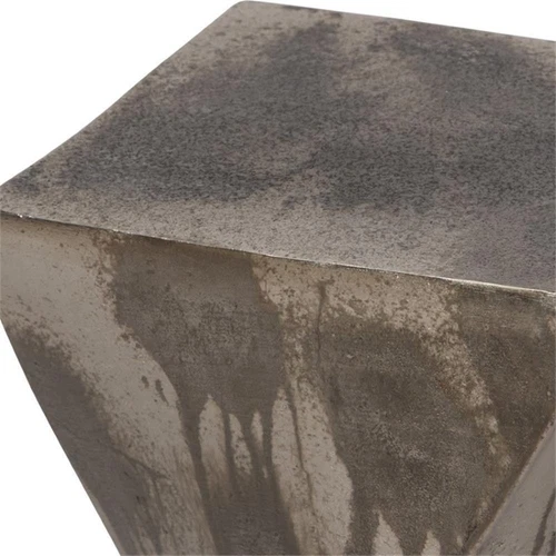 Uttermost Euphrates Contemporary Aluminum Accent Table in Tarnished Silver - Picture 7 of 11