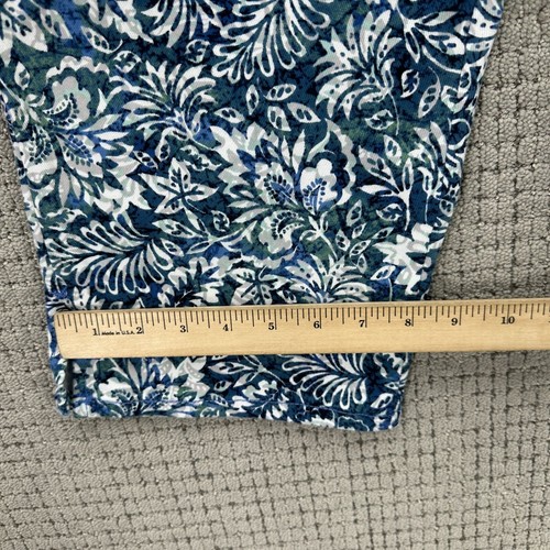 Gloria Vanderbilt klassische Leibhöhe Amanda Capri Schwan Serie blau geblümt Größe 14 neu mit Etikett - Bild 6 von 14