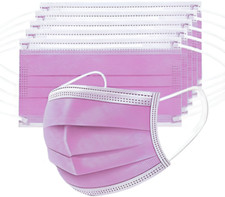 Face Mask 3-ply Surgical Disposable Non-Medical for Adults Children Pink Color