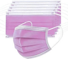 Face Mask 3-ply Surgical Disposable Non-Medical for Adults Children Pink Color