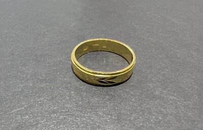 24K Yellow Gold Flat Shape Unisex Design Ring | eBay