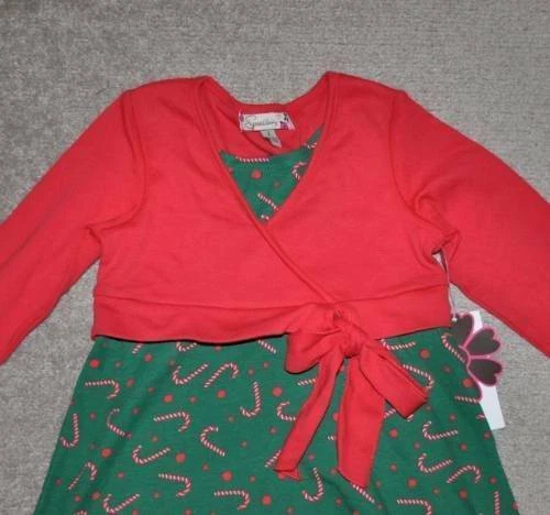 Платье для девочек Bolero Christmas Speechless красное зеленое конфетная трость праздничная вечеринка размер 4 - Изображение 2 из 3