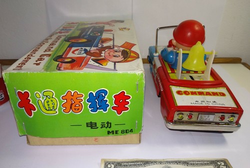 Vintage 1970s rare ME 804 working tin toy in original box Command Car battery op - Picture 6 of 12