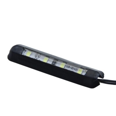 Motorcycle LED license plate lighting mini black 12V quad, moped, scooter