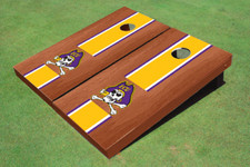East Carolina University Yellow Rosewood Matching Long Stripe Cornhole Boards