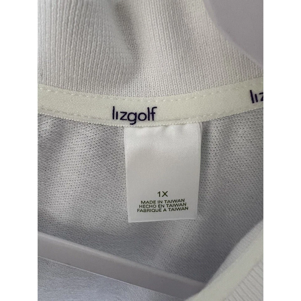 Liz Golf Collared Sleeveless Striped Tank Top Womens Size 1X Stretch 1/4 Zip - Image 3 of 4