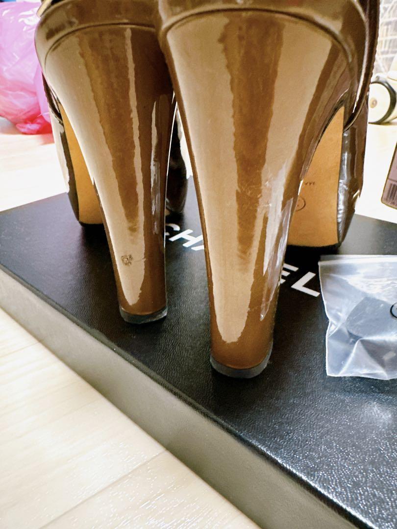 Chanel Pumps Shoes Coco Mark Brown Size 35.5 US About5.5 For Women thumbnail 4