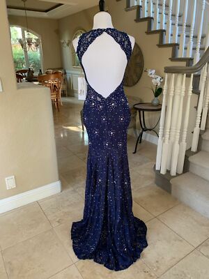 $640 NAVY BLUE LACE NWT JOVANI PROM/PAGEANT/FORMAL DRESS/GOWN #27044 SIZE  10 | eBay