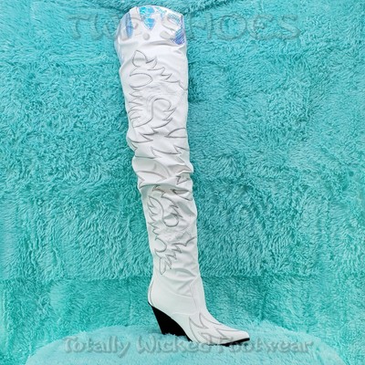 cape robbin kelsey 21 black white rockstar western pointed slouchy thigh boot