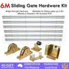 Sliding Gate Hardware Kit-Wheels/Steel Track/Gate Keeper/Roller Guide/Stopper OZ