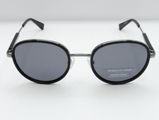 KENNETH COLE KC 7227 ROUND POLARIZED SUNGLASSES 01D BLACK 54-21-145 NWD 