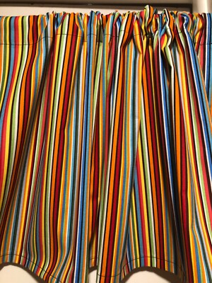 Handmade Multi Color Stripe Valance, 41 X 15 INCHES