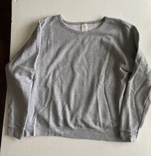 Hanes Women's EcoSmart Fleece Crewneck V-Notch Sweatshirt Light Gray Steel